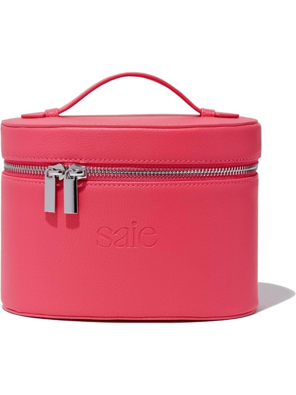 Saie Mini Vanity Case, Vegan Leather Makeup Bag, Fuchsia